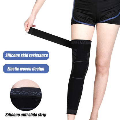 BraceTop Long Leg Compression Sleeves,Full Leg Sleeve Long Knee Brace Knee Support Protect Basketball,Football, Knee Pain Relief