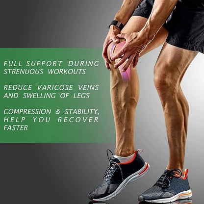 BraceTop Long Leg Compression Sleeves,Full Leg Sleeve Long Knee Brace Knee Support Protect Basketball,Football, Knee Pain Relief